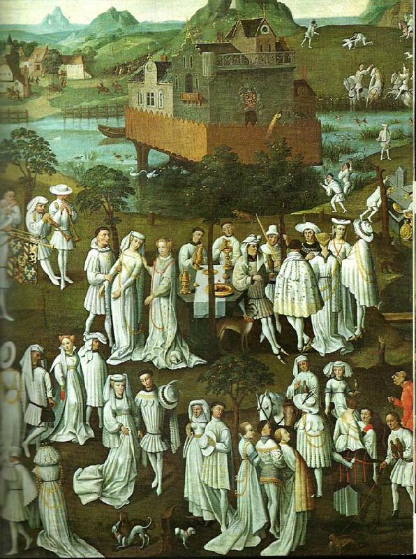 French school hunting with falcons at the court of philip the good oil painting picture